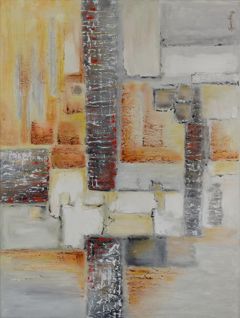 Abstract Cityscape in Warm Hues