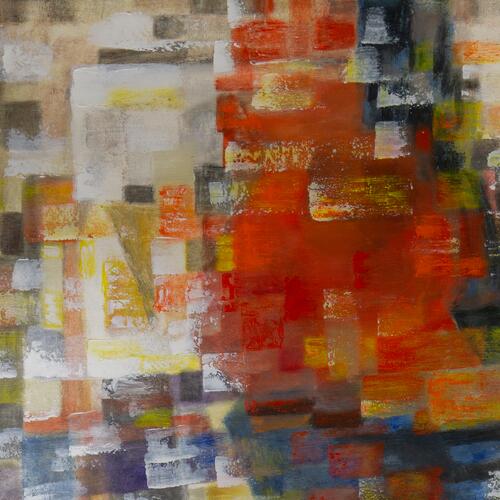 Abstract Harmony in Red and White