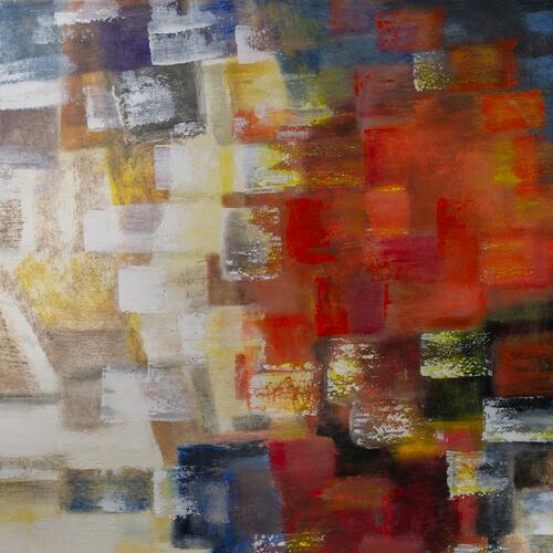 Abstract Harmony in Red and White