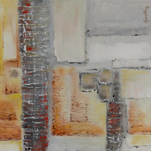 Abstract Cityscape in Warm Hues