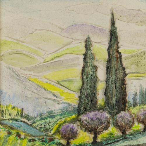 Tuscan Landscape with Cypress Trees