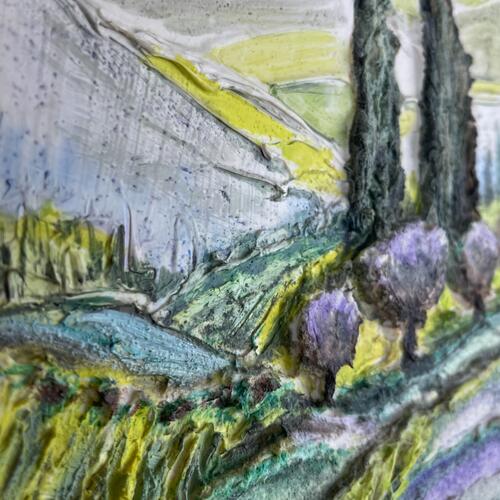 Tuscan Landscape with Cypress Trees