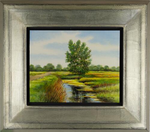Tranquil Stream and Tree Landscape
