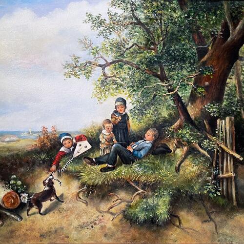 Children at Play Under a Tree